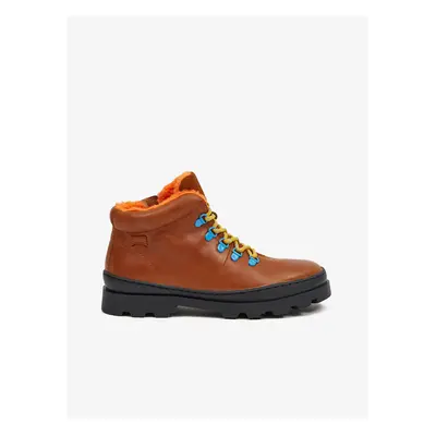 Brown Kids Leather Ankle Boots Camper - Guys