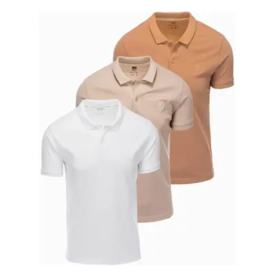 Ombre Set of men's pique knit polo shirts 3-pack