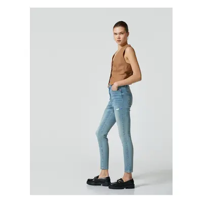 Koton High Waist Skinny Jeans Pocket Cotton - Carmen Jean