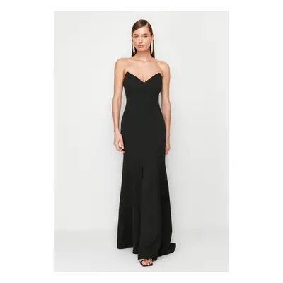 Trendyol Black Fitted Woven Elegant Evening Dress