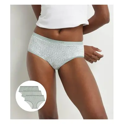 DIM LES POCKETS COTTON BOXER 3x - Women's cotton panties pcs - white - grey - light green