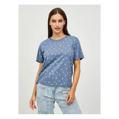 Dark blue women's patterned T-Shirt Noisy May Alice - Women