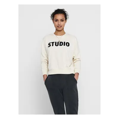 Cream sweatshirt with ONLY Edith - Women