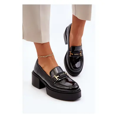 VINCEZA Női naplopók Chunky Heel Black Ridulvi