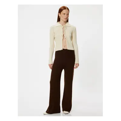 Koton Standard Waist Flare Leg Knitwear Trousers