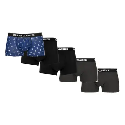 Men's Boxer Shorts 5-pack anchor aop+blk+blk+cha+cha