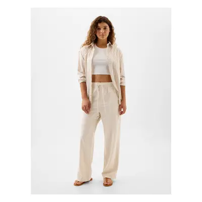 GAP Linen Pants Wide-Leg - Women