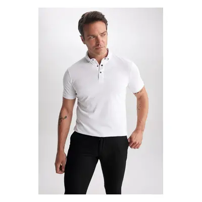 DEFACTO Slim Fit Polo Neck Short Sleeve Cotton T-Shirt