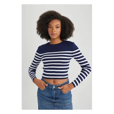 DEFACTO Slim Fit Striped Crew Neck Sweater