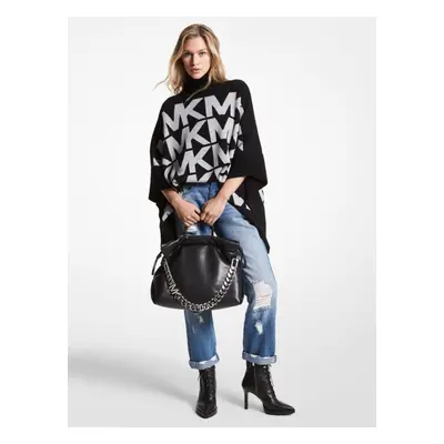 Michael Kors Poncho - OVERSIZE MK LOGO PONCHO brown