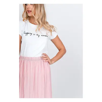 Women's T-shirt with the inscription "Shopping is my cardio" - white