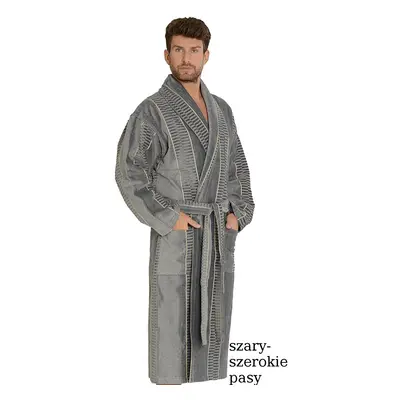 Men's bathrobe De Lafense M-2XL grey - wide belts