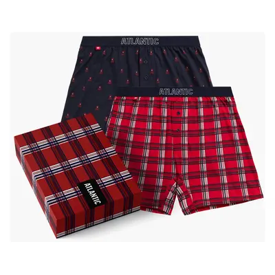 2-PACK Men's loose boxers Atlantic - dark blue/red