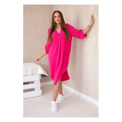 Fuchsia dress with a V-neck