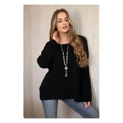 Kesi Włoski Blouse with necklace black