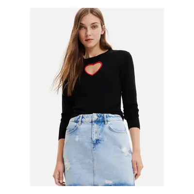 Black Sweater Desigual Cuore - Ladies