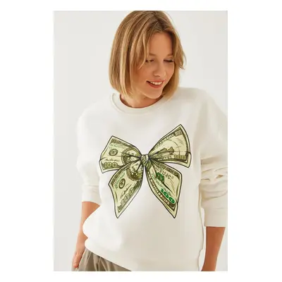 Bianco Lucci Women's Butterfly Printed Sweatshirt MBHS018