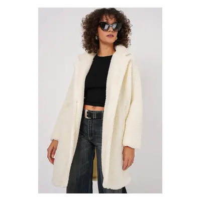 Bigdart Oversize Plush Coat - Ecru