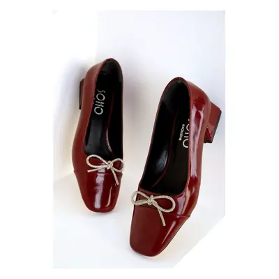 Soho Claret Red Patent Leather Women's Classic High Heel Shoes