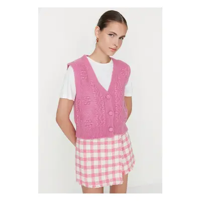 Trendyol Pink Soft Textured Knitwear Vest