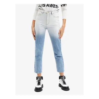 Women's Light Blue Straight Jeans Desigual Res - Women