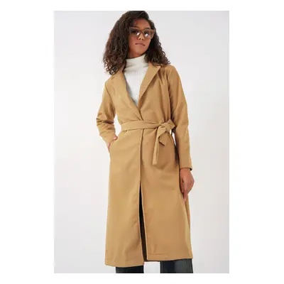 Bigdart Double Breasted Lapel Cashmere Coat - Mustard