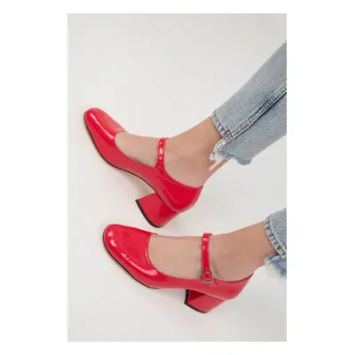 Soho Red Patent Leather Women's Classic Heeled Shoes