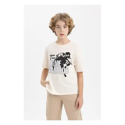 DEFACTO Boys Oversize Fit Crew Neck Printed Short Sleeve T-Shirt