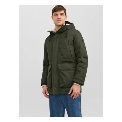 Khaki men's winter parka Jack & Jones Clip - Men's