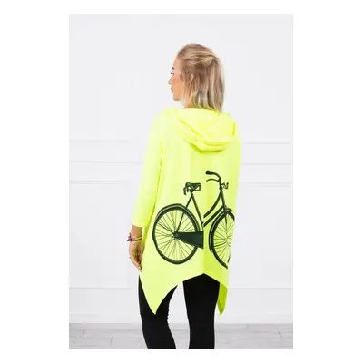 Sweatshirt with yellow neon print for cycling