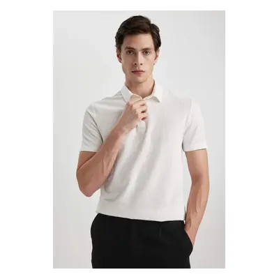 DEFACTO Slim Fit Polo Neck Short Sleeve Cotton T-Shirt