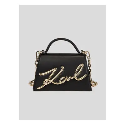 Black women's leather handbag KARL LAGERFELD K/Signature 2.0 - Women's