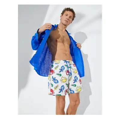 Koton Animal Printed Marine Shorts with a lace-up waist with pocket.