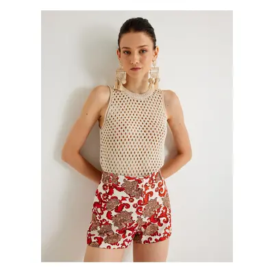 Koton X Melis Ağazat - Openwork Crochet Top Sleeveless Crew Neck