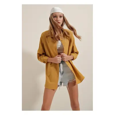 Bigdart Oversized Basic Long Shirt - Mustard