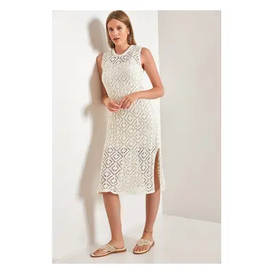 Bianco Lucci Women's Square Patterned Sweater Dress