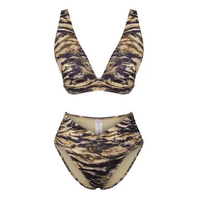 Trendyol Multicolored Animal Bralette Normal Waist Bikini Set