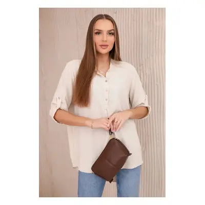 Blouse with a longer back beige