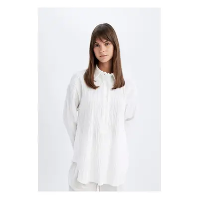 DEFACTO Relax Fit Muslin Long Sleeve Shirt Tunic