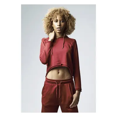 Women's Cropped Terry Hoody burgundy