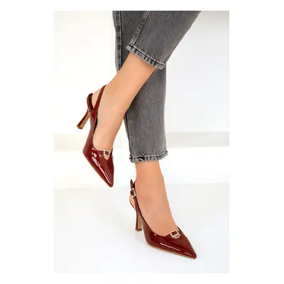 Soho Claret Red Patent Leather Women's Classic High Heel Shoes