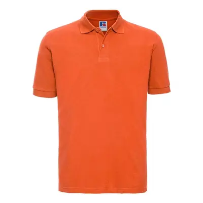 Orange Men's Polo Shirt 100% Cotton Russell