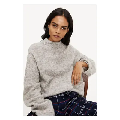 Tommy Hilfiger Sweater - NEW MAKAYLA MOCK-NK SWTR grey