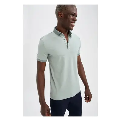 DEFACTO Slim Fit Polo Neck Short Sleeve Cotton Basic T-Shirt