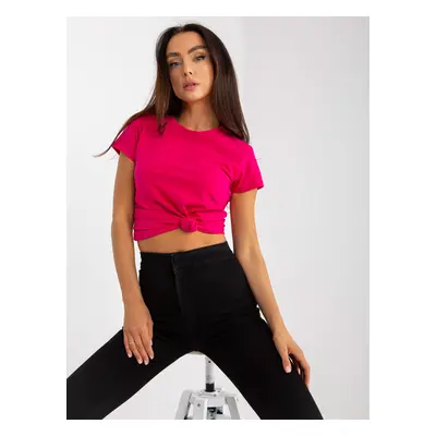 Fuchsia cotton women's t-shirt BASIC