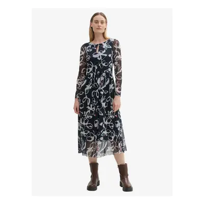 Dark blue women's floral dress Tom Tailor - Women's