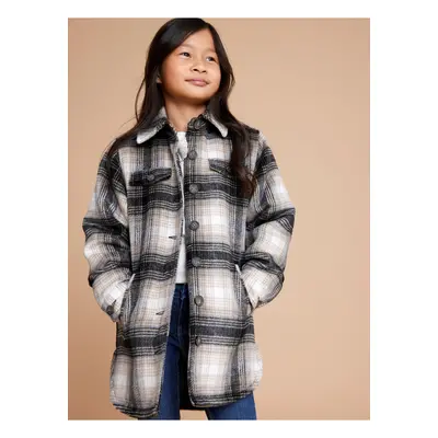 Beige-black girl's checkered shirt jacket name it Maryn - unisex