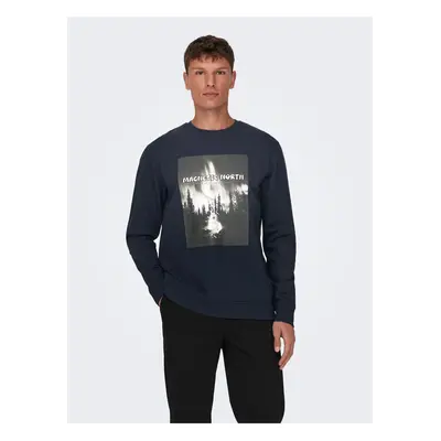 Dark blue mens sweatshirt ONLY & SONS Oren - Men