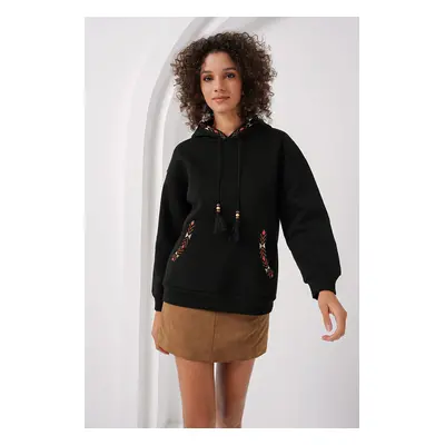 Bigdart Embroidered Oversize Sweatshirt - Black