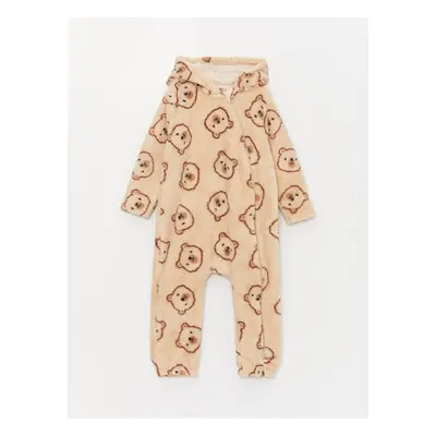 LC Waikiki Lcw Hooded Baby Boy Plush Jumpsuit (0-12 Months with Booties, Months Without Booties)